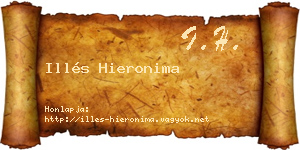 Illés Hieronima névjegykártya